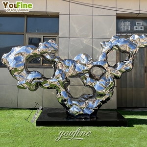 Escultura de <span class=keywords><strong>rocalla</strong></span> de Taihu de acero inoxidable abstracto moderno al aire libre - Product Image 3
