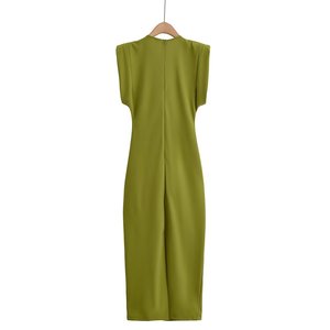 SHENZHU Abito <span class=keywords><strong>midi</strong></span> da <span class=keywords><strong>donna</strong></span> senza maniche, nuovo modello 2025, alla moda, casual, con fibbia in metallo raffinata, stile retrò chic - Product Image 2