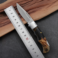 Couteau de poche personnalisé en gros avec logo, manche en résine et bois, petit couteau pliant, prix d'usine OEM, pour homme, cadeau, outils d'extérieur