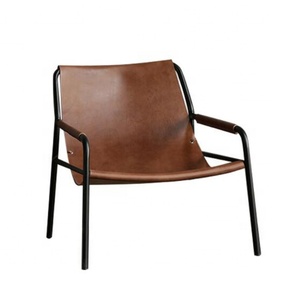 Sillón de Cuero de Diseño Danés Moderno para Proyectos Hoteleros de 5 Estrellas, Sillón de Cuero Genuino Curtido Vegetalmente para Sala de Estar - Product Image 1