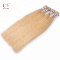 Offre Spéciale Prix Usine Extensions de Cheveux Humains Russes à Pointe Nano Kératine pour Femmes, Cheveux Vierges Naturels Invisibles 100% Humains à Fusionner