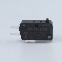RENEW RV-16-1C25 Micro-interrupteur à action rapide 16A à courant élevé, à piston à broches, 250VAC SPDT, taille standard, momentané, pour automatisation, IP40 CE
