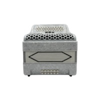 SEASOUND Accordéon professionnel OEM diatonique 34 boutons 12 basses 3 registres, corps en celluloid blanc et bois, boutons, portable JB3412B