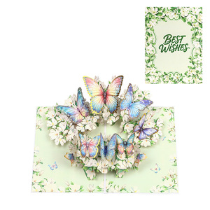 Bellissima Biglietto d'<span class=keywords><strong>Auguri</strong></span> 3D Pop-up con Farfalle e Fiori per la Festa della Mamma e <span class=keywords><strong>Compleanno</strong></span>, Ecologico, con i Migliori <span class=keywords><strong>Auguri</strong></span> per Amiche - Product Image 1