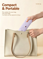 DICHOS Organisateur de pinceaux de maquillage en silicone souple, portable, avec bouton-pression, ventilé, pour voyage