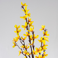 Bunga Forsythia Kuning Kain Buatan Berkualitas Tinggi Modern Ramah Lingkungan untuk Thanksgiving, Wisuda, Natal, Halloween