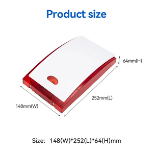 Sirena Stroboscopica Rossa Traslucida in ABS ad Alto Volume per Sistema di Allarme Antintrusione Magazzino - Acquisto all'Ingrosso - Product Image 4