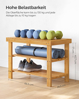 Banc à chaussures et de rangement en bois à double niveau, idéal pour les entrées familiales et les couloirs