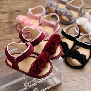 All'aria Aperta di nuovo arrivo di estate di Colore Rosa di usura del piede infantile del bambino traspirante scarpe <span class=keywords><strong>sandali</strong></span> delle ragazze bianco del capretto del fiore scarpe - Product Image 4