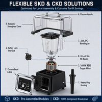 Shake-Mixer 1600W OEM ODM 2,0L 8 Klingen 304 Edelstahl 220-240V 50 60Hz für Smoothies und Shakes KB12023