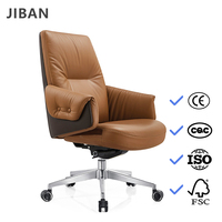 Chaise de bureau exécutive moderne en cuir, hauteur réglable, base pivotante, fonction d'inclinaison, coussin en mousse, utilisation en atelier/bureau