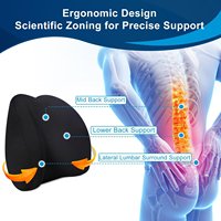Almohada Ergonómica de Soporte Lumbar, Cojín de Espuma Viscoelástica para Alivio del Dolor, para Silla de Oficina, Silla de Escritorio, Silla de Juego, Correa Ajustable, Diseño de Mariposa