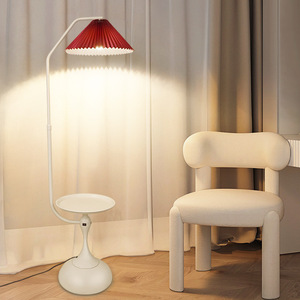 Lámpara de Pie de Diseño Plegable Estilo Nórdico Crema para Sala de Estar, Sofá, Dormitorio, Lectura, Mesa de Centro, Carga de Teléfono - Product Image 6