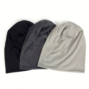 Fashion Women Men Stylish Thin Hip-hop Soft Cotton Stretch Knit Slouchy <b>Beanie</b> <b>Hat</b> Cap Lightweight Running <b>Hats</b> Promotion Gift - Product Image 1