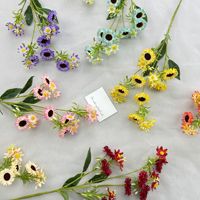 Bouquet de marguerites artificielles YL pour décoration de mariage, ornement de maison, arrangement floral en tissu de soie, fleurs simulées de style pastoral