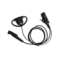 Headphone/Headset Bentuk D Handsfree Earpiece Berkabel PTT/Speaker Cocok untuk Motorola R7a R7 MPX600 Radio Digital Tanpa Kebisingan
