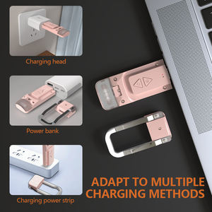 مصباح كتاب صغير محمول باللون الوردي، مصباح LED قابل لإعادة الشحن عبر USB، ملحق قراءة مريح وعملي - Product Image 2
