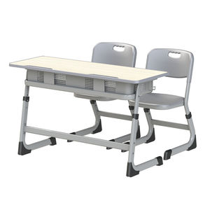 Arredamento Scolastico in Metallo, Set di Banchi e Sedie Doppi Regolabili per Aule Universitarie - Product Image 2