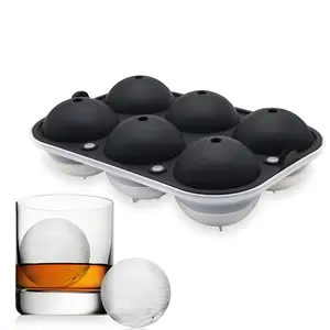 BHD Flexible Einfach Release 2,5 Zoll Große Kugel Ice Cube Mold Fach Mit Deckel Reusable Silikon Ice Ball Maker für whisky