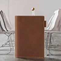 Reliure à spirale A5 en cuir PU avec logo personnalisé 100 feuilles de journal planificateur quotidien à boucle magnétique pour cadeau d'affaires