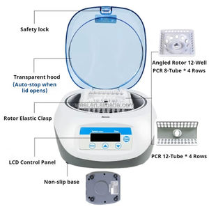 Weiai Multifunctionele 12000Rpm Hoge Snelheid Mini Pcr Laboratorium Centrifuges Machine 0.2-5Ml Digitale Microhematocrietcentrifuge - Product Image 4