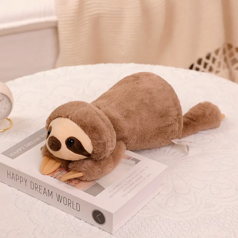 Ruunjoy sleeping plush pillow soft animal doll lazy soft raccoon fox sloth crocodile doll stuffed animal wholesale custom cute