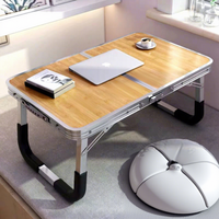 Table de lit pliable pour ordinateur portable, réglable en hauteur, portable, avec plateau en aluminium pour le travail, la lecture, le petit-déjeuner et le camping