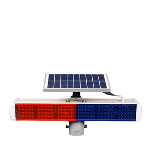 Feu de signalisation solaire double face à 6 lumières LED rouge et bleue pour la promotion du plastique stroboscopique de barrage routier pour les installations routières - Product Image 1