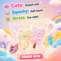 Jouet anti-stress Squishy chat mignon, jouet sensoriel animal de simulation à rebond lent, jouets de décompression, cadeau, vente en gros
