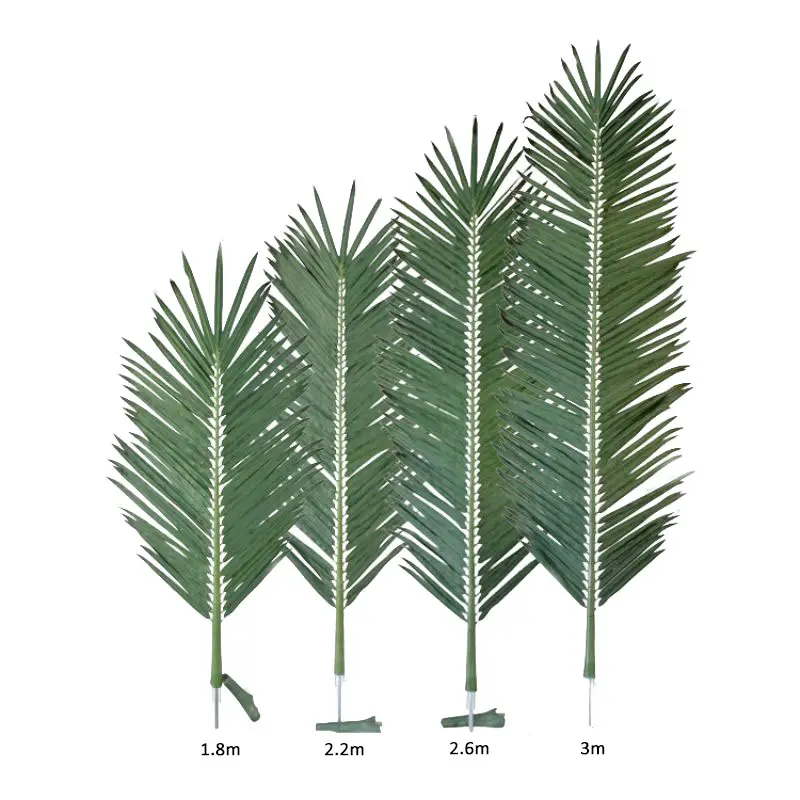 UV direnci yapay palmiye özelleştirilmiş kumaş plastik yapay palmiye ağaçları yapay dallar bırakır