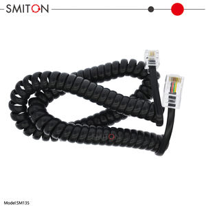 RJ11 6P4C ke RJ45 8P4C kabel Data Spiral Lurus melalui kabel gulung Spiral - Product Image 6