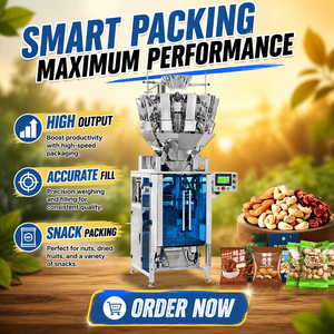 Equipo de Envasado Automático de Alta Velocidad VFFS para Aperitivos, Palomitas de Maíz, <span class=keywords><strong>Chips</strong></span> de Maíz, Bolsas Pequeñas con Sellado Trasero - Product Image 1