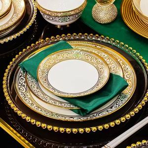 2025 Venda Quente Hotel Usado Bone China Dinnerware Define Porcelana Sustentável <span class=keywords><strong>Ware</strong></span> com Padrão Planta Ceramicware Abastecido - Product Image 5