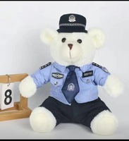 Ours en peluche aviateur personnalisé avec veste, jouet en peluche en gros avec logo personnalisé, taille personnalisable pour souvenir et cadeau promotionnel