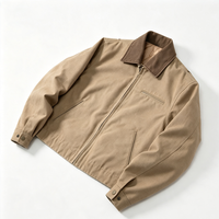 Veste de travail hiver robuste en toile pour homme, respirante, écologique, réversible, coupe-vent, broderie style urbain, effet vintage délavé, contrastée