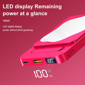 โรงงานทํา Rose Red PD20W mini 10000mah จอแสดงผล led แม่เหล็กไร้สาย Power Bank พร้อมกระจกแต่งหน้า - Product Image 6