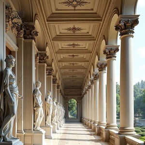Columnas Corintias de Mármol Beige Elegantes, Pilares de Piedra Natural de Estilo Romano Grandes y Decorativos para Hoteles y Villas al Aire Libre BLVE - Product Image 1