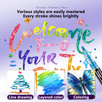 Stylos marqueurs artistiques à paillettes, 20 couleurs, encre liquide directe, effet scintillant, pour projets d'art faits main, scrapbooking, affiches, cartes