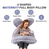 Oreiller de grossesse en U pour soutien complet du corps pendant la maternité, idéal pour dormir sur le côté, le dos, le ventre, les hanches et les jambes, avec housse lavable, vente en gros OEM