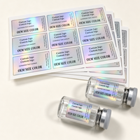 Personnalisez divers autocollants holographiques et étiquettes en vinyle imperméables pour les ampoules en verre de laboratoire de 3 ml, 5 ml et 10 ml.