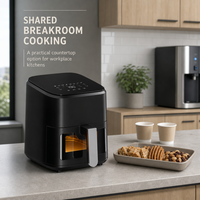Friteuse à air de comptoir 4,5 L 1200 W, cuisinière électrique compacte avec panier unique pour petites cuisines et utilisation en camping-car