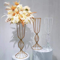 Offre Spéciale pièces maîtresses De Mariage vase stand fleur support en métal or stand fleur pièce maîtresse
