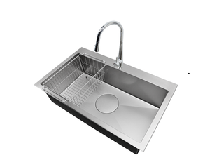 Kore Tarzı Minimalist Paslanmaz Çelik 304 858*518 Tek Hazneli Tek Dekoratif Nano Gümüş Yüzey İşlemli El Yapımı Tezgah Üstü Mutfak - Product Image 1