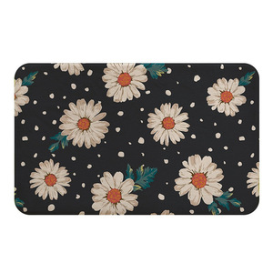 Tapis de sol rectangulaire sur mesure en boucle, en fibre de polyester, lavable, motif abstrait géométrique - Product Image 4