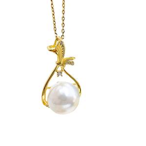 Colgante de Plata S925, Soporte Vacío para DIY, Collar con Cuentas Redondas de 11-13 mm, 30880, Accesorios para Diamantes, Corrector - Product Image 5