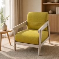 Chaise nordique en chêne rouge exposé, revêtement en tissu, rembourrage en mousse, respectueuse de la peau, couleur personnalisée, pour salon