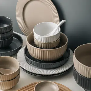 Черно-белые керамические миски и тарелки в скандинавском стиле, домашняя тарелка для стейка, тарелка для супа, ложка, набор посуды