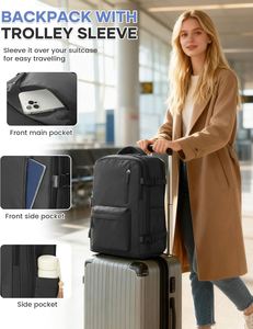 Sac à dos pour ordinateur portable imperméable avec logo personnalisé, sac à dos d'affaires pour ordinateur, sac de voyage grande capacité avec chargement USB pour usage professionnel - Product Image 6
