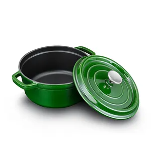 Set peralatan masak Casserole antilengket, panci masak cor besi Enamel multifungsi Oven Belanda dengan penutup memasak peralatan dapur