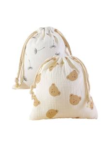 2 buah tas penyimpanan ibu katun kantung popok handuk bayi serut bayi Harga wajar pengatur tas popok kereta bayi - Product Image 5